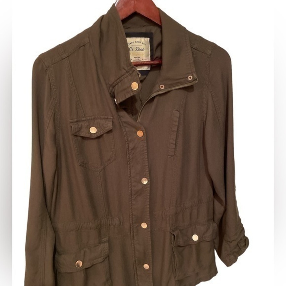 - Ci Sono Utility martini olive colored lightweight Jacket in size Large